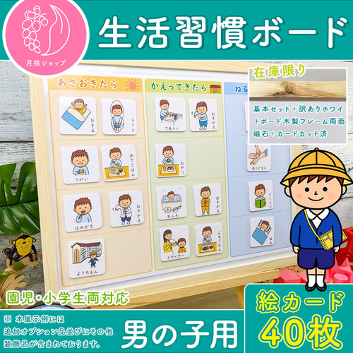 しつけ絵カード 男の子用 視覚支援 発達障害 自閉症 保育教材