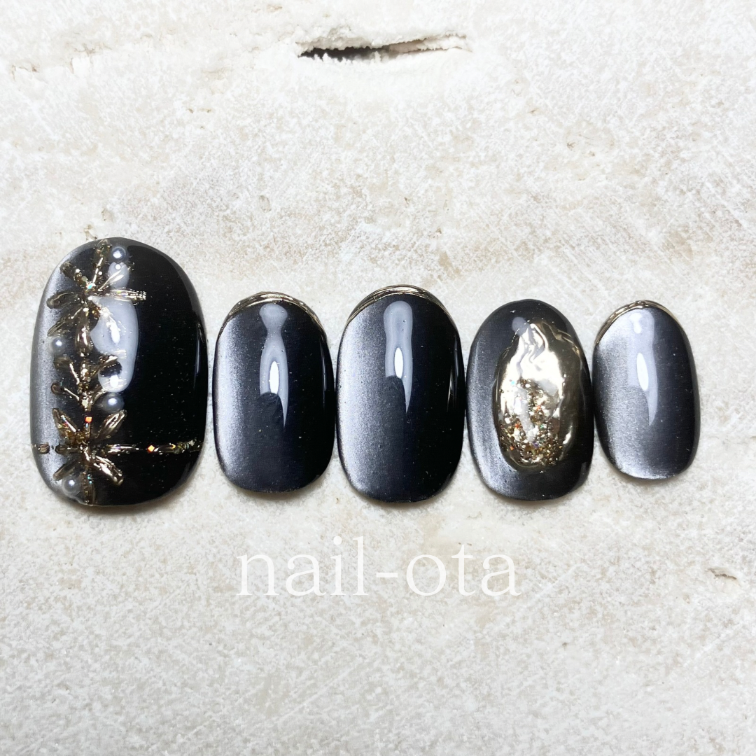 10個セット 黒マグネットネイルチップ