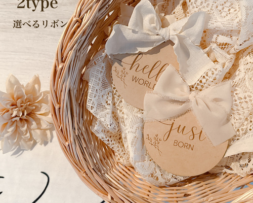 送料込] レターバナー ハローワールド ジャストボーン ニューボーン