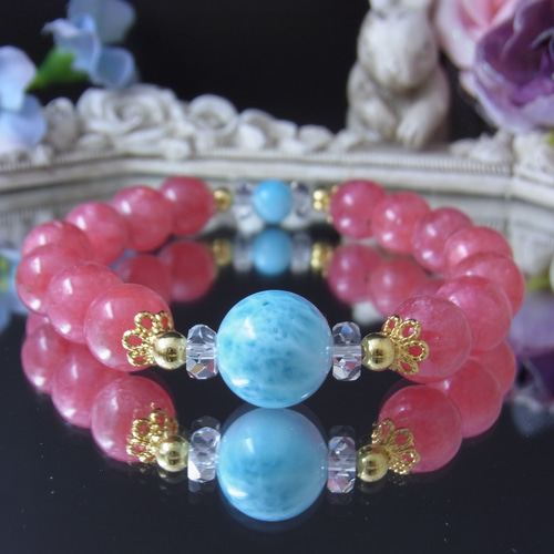 No:1558特上級•大玉ラリマー天然石ブレスレット