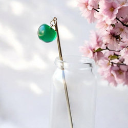 シャカシャカ　キーホルダー　グリーンのミニりんご d154c8a777dead7b04bc2854fd5141