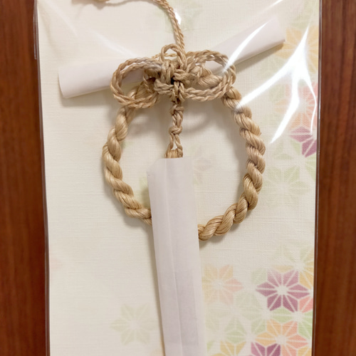 精麻のひきなで飾り　二重叶結び2 精麻】しめ縄飾り〈小〉 二重叶結び 靈氣 ◇受注制作◇ しめ縄