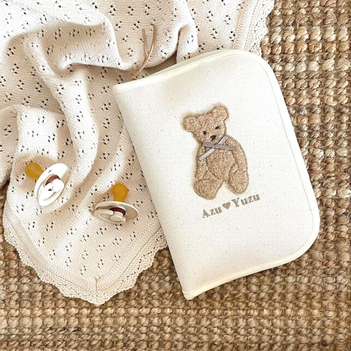 名入れ 母子手帳ケース もこもこテディベア 母子手帳ケース 名入れ