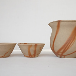 備前緋襷(ひだすき)酒器と盃の3点セット おちょこ・ぐい呑み・徳利