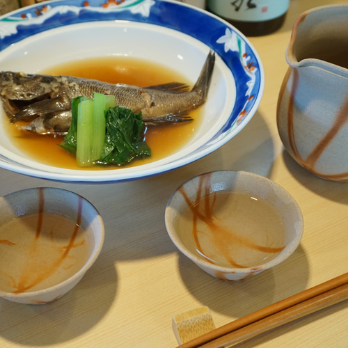 備前緋襷(ひだすき)酒器と盃の3点セット おちょこ・ぐい呑み・徳利