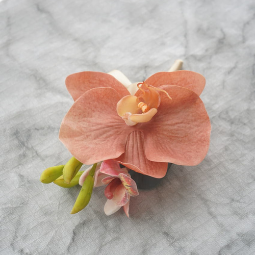 胡蝶蘭 韓国風ウェディングブーケ＆ブートニア【造花】ウェディング