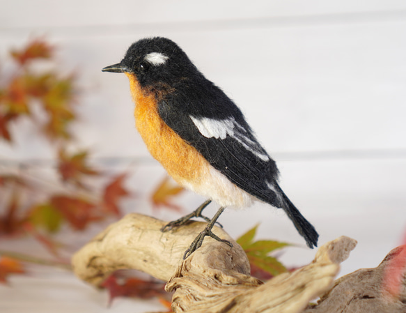 ＊野鳥＊羊毛フェルト ムギマキ(オス) 4枚目の画像