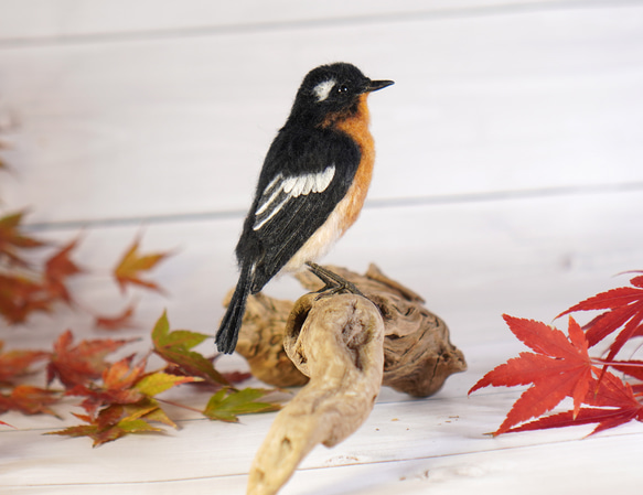 ＊野鳥＊羊毛フェルト ムギマキ(オス) 1枚目の画像