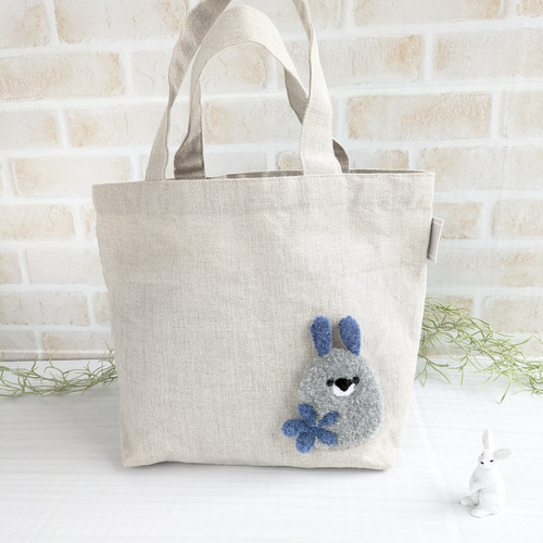 手編みトートバッグ ウサギ カーネーションの 花 【公式通販】
