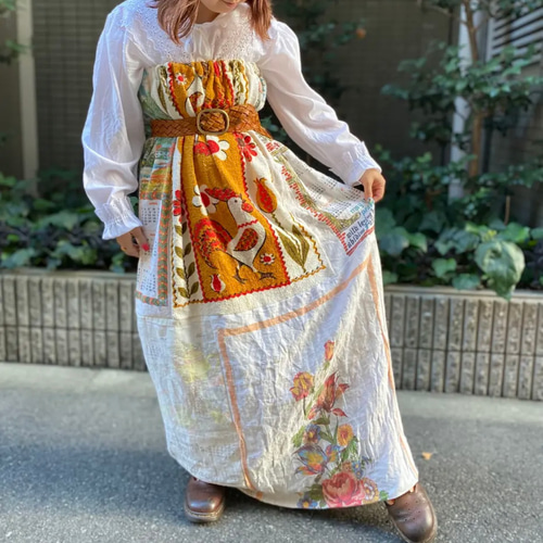 70s 60s ヴィンテージ パッチワーク スカート 古着 山道テープ メキシコ 70s 60s ヴィンテージ パッチワーク スカート 古着 山道テープ