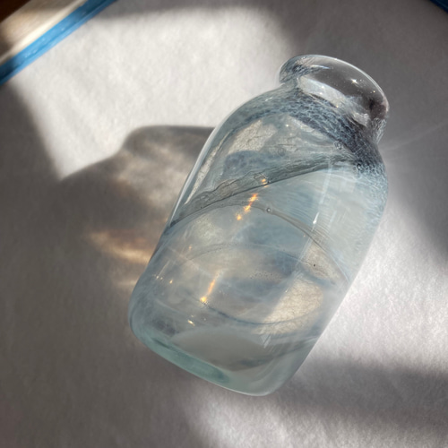 snow sky glass 花瓶 フラワーベース マーブル プレゼント ギフト 吹き