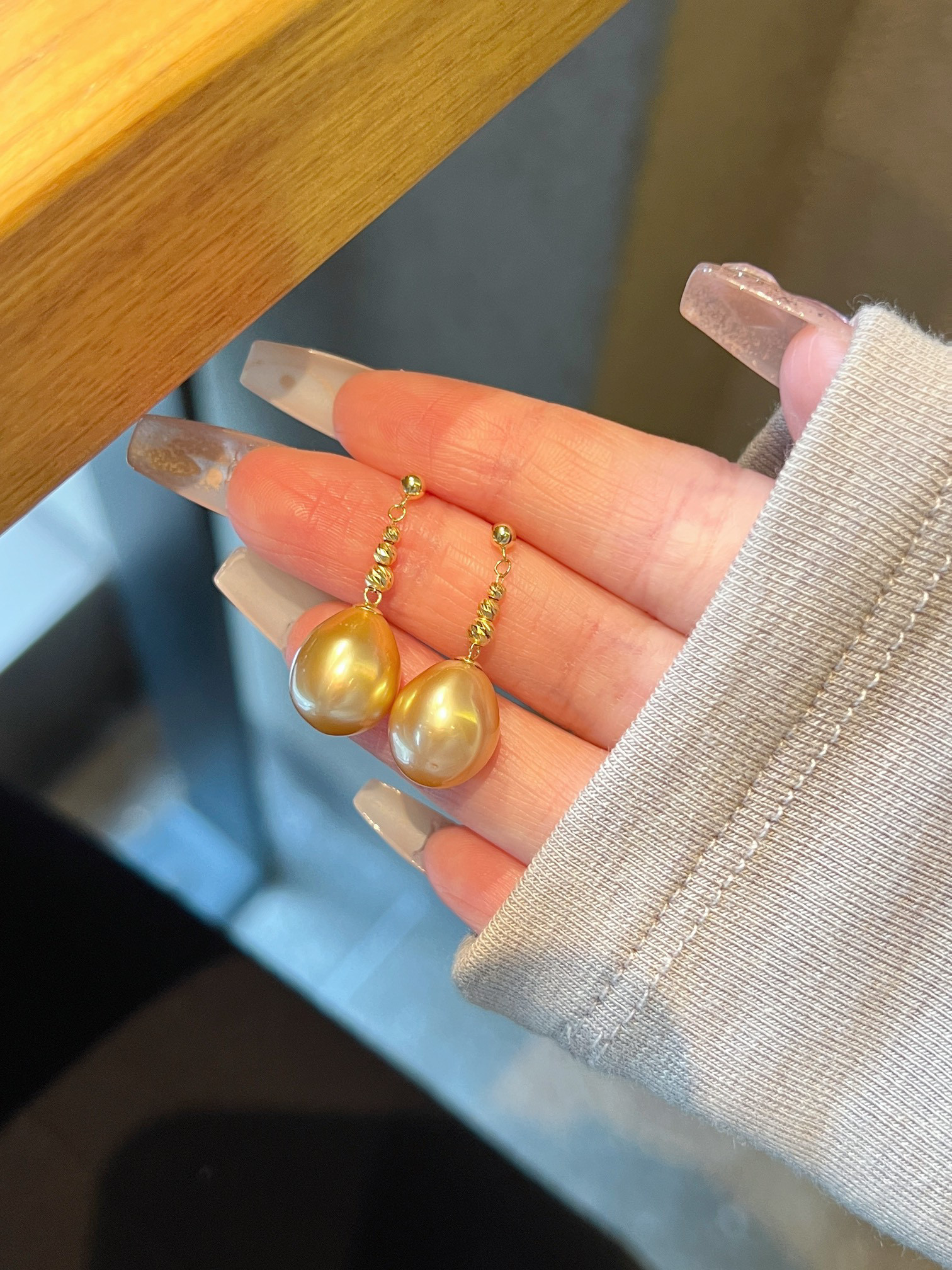 【高級】白蝶真珠　バロックk18