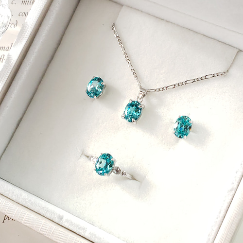 春福袋2025 パライバトルマリン 人工宝石 8x6mm 3点セット 天然 