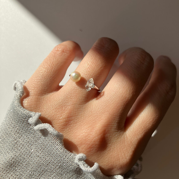 鑑別書付きpt900あこや真珠ベビーパール彩凛珠天然ダイヤモンドリング 鑑別書付きpt900あこや真珠ベビーパール彩凛珠天然ダイヤモンド