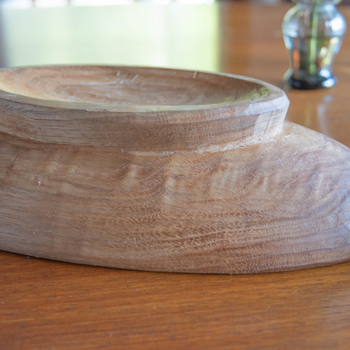 手作りクリの木 楕円形 盛り皿 台座付き ナチュラルデザイン お菓子