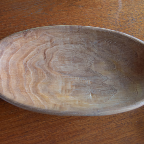 手作りクリの木 楕円形 盛り皿 台座付き ナチュラルデザイン お菓子