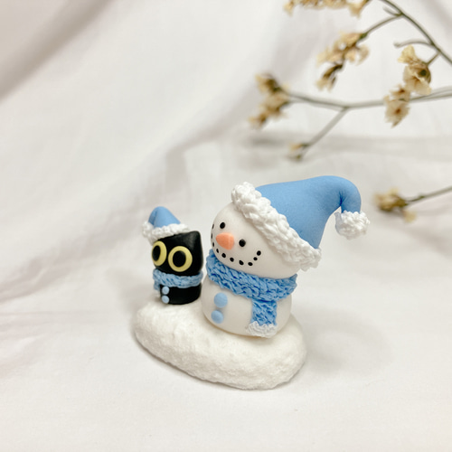 黒ねこのクリスマス♡ ミニチュア クリスマス飾り ミニチュア 置物