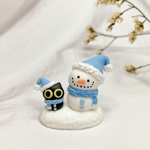 黒ねこのクリスマス♡ ミニチュア クリスマス飾り ミニチュア 置物