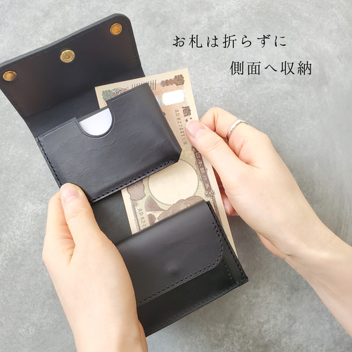 ◇立体ゴールド金具の大人な2種のブラックレザーウォレット ◇立体ゴールド金具の大人な2種のブラックレザーウォレット