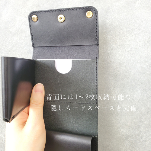 ◇立体ゴールド金具の大人な2種のブラックレザーウォレット