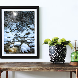 ❤️送料込値下げ❤️絵画★謎の山の冬景色★ガラス額入り 浅間山 冬景色 インテリアアートポスター IVYL-033 雪 山岳 群馬 風景