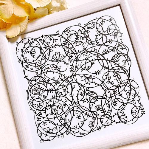 切り絵】水面花(すいめんか) 切り絵 ふわコロ《紗紀》 通販 18636678