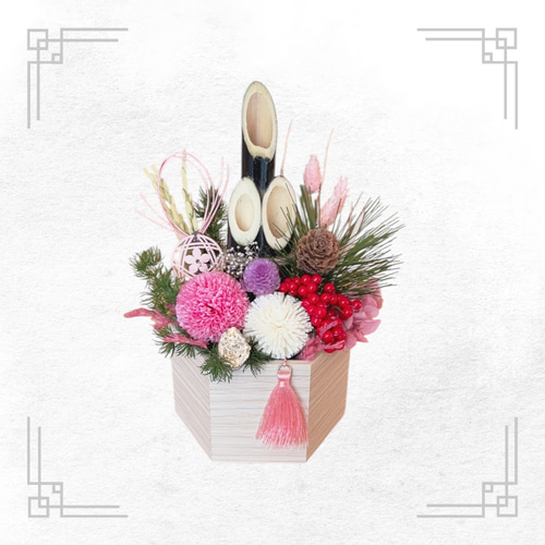 門松飾り　お正月しめ飾り風アレンジメント 門松 しめ飾り 正月飾り 正月アレンジ 新年飾り 竹飾り 門松アレンジ