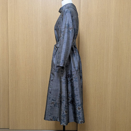 SOLD 着物リメイク ワンピース 大島紬 M〜L ワンピース さら