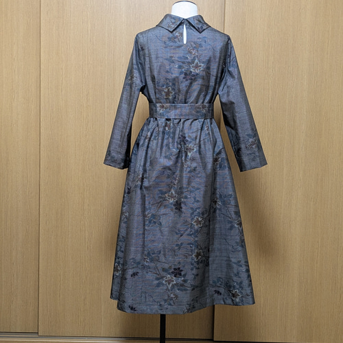 特価！　着物リメイク♪ 結城紬&大島紬パッチワンピース　MーL 裏地付　重ね着♪ SOLD 着物リメイク ワンピース 大島紬 M〜L ワンピース さら