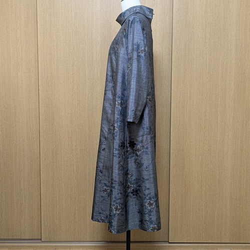 249 手染め大輔 着物リメイク 大島 ワンピース ストール付