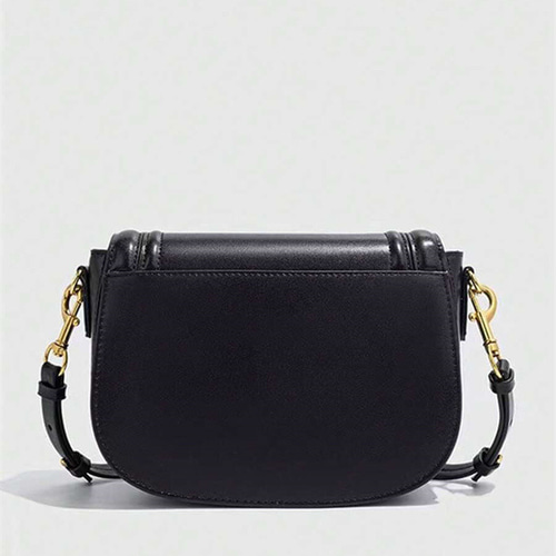秋冬新作 レディースショルダーバッグ、PU素材 ブラック サドル