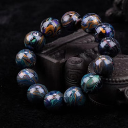 ハンドメイド ブレスレット バングル 漆器 漆塗り 魔法 リストバンド 古代の技術 黒檀 誕生日 周年記念日 彼氏 1枚目の画像