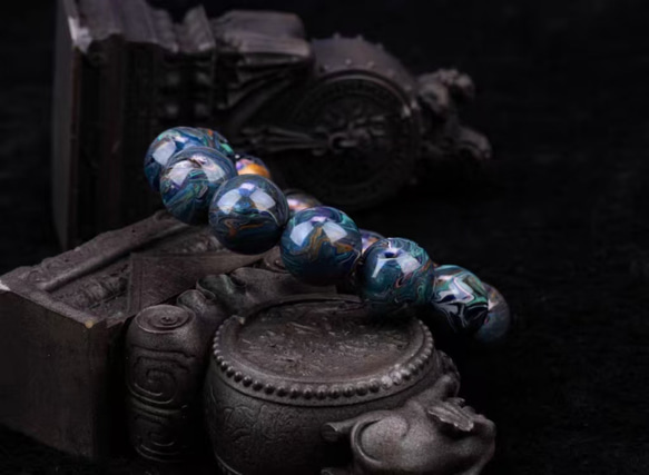 ハンドメイド ブレスレット バングル 漆器 漆塗り 魔法 リストバンド 古代の技術 黒檀 誕生日 周年記念日 彼氏 5枚目の画像