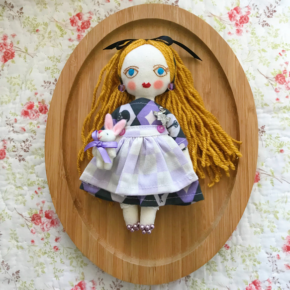 青い目の夢ちゃんミニドール ドールチャーム バックチャーム 布人形