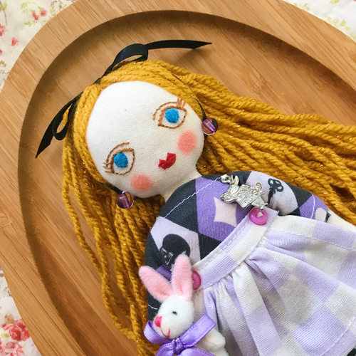 青い目の夢ちゃんミニドール ドールチャーム バックチャーム 布人形