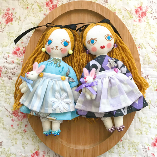 青い目の夢ちゃんミニドール ドールチャーム バックチャーム 布人形