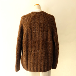 Vネックカーディガンーダークブラウン 4枚目の画像