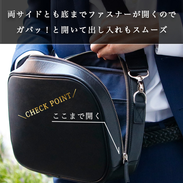 3WAY仕様  収納多数で旅行、出張、ビジネスに大活躍。本革ショルダーバッグ スキミング防止機能 3枚目の画像