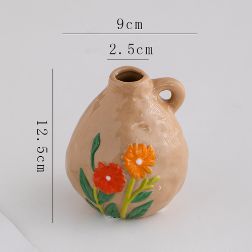 ◇早割新春福袋2025◇2個セット 花の形をした陶器の花瓶 一輪挿し
