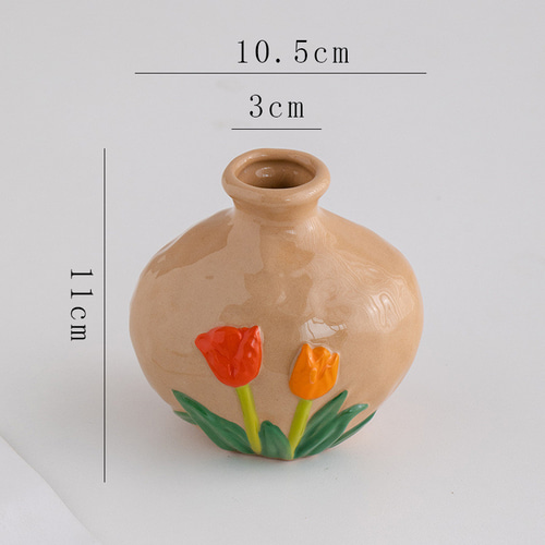 ◇早割新春福袋2025◇2個セット 花の形をした陶器の花瓶 一輪挿し