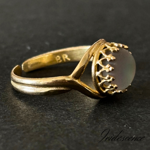 アバロンシェル×フロストクォーツのアンティークリング】指輪 天然石