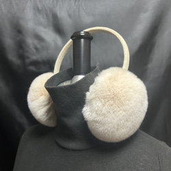 ミンクイヤーマフ バックアームタイプ ブルーアイリス(濃いグレー