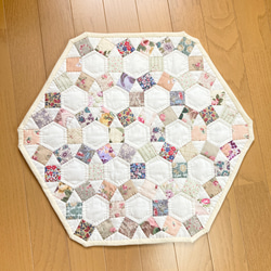 オレンジピールのパッチワークタペストリー パッチワークキルト