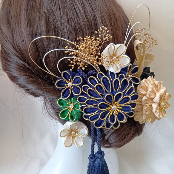 つまみ細工 髪飾り 蝶々 成人式 卒業式 結婚式 七五三