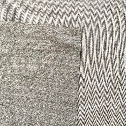 生地】ウールライク・ストレッチ・ヘリンボーン生地 ・黒 150c巾×1m