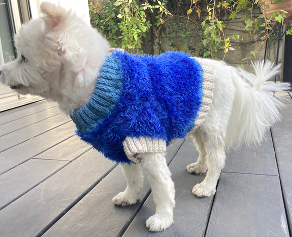 受注製作　新色追加　犬用ふわふわニットベスト風セーター　SS～LL 2枚目の画像