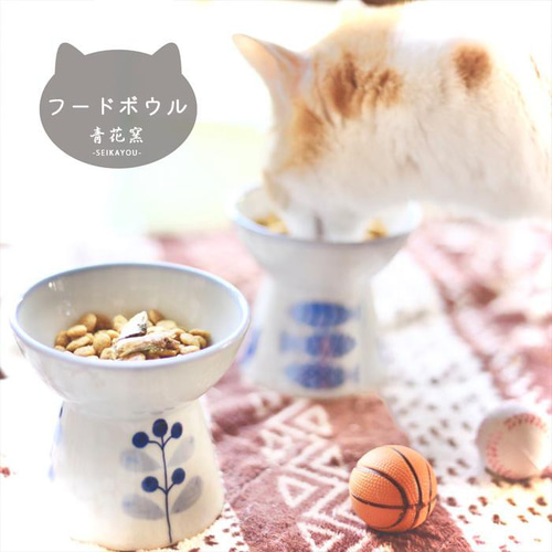 フードボウル♡完成しました♡購入不可 Petifam 猫型フードボウル ロー ホワイト レンジOK 陶器 食べ