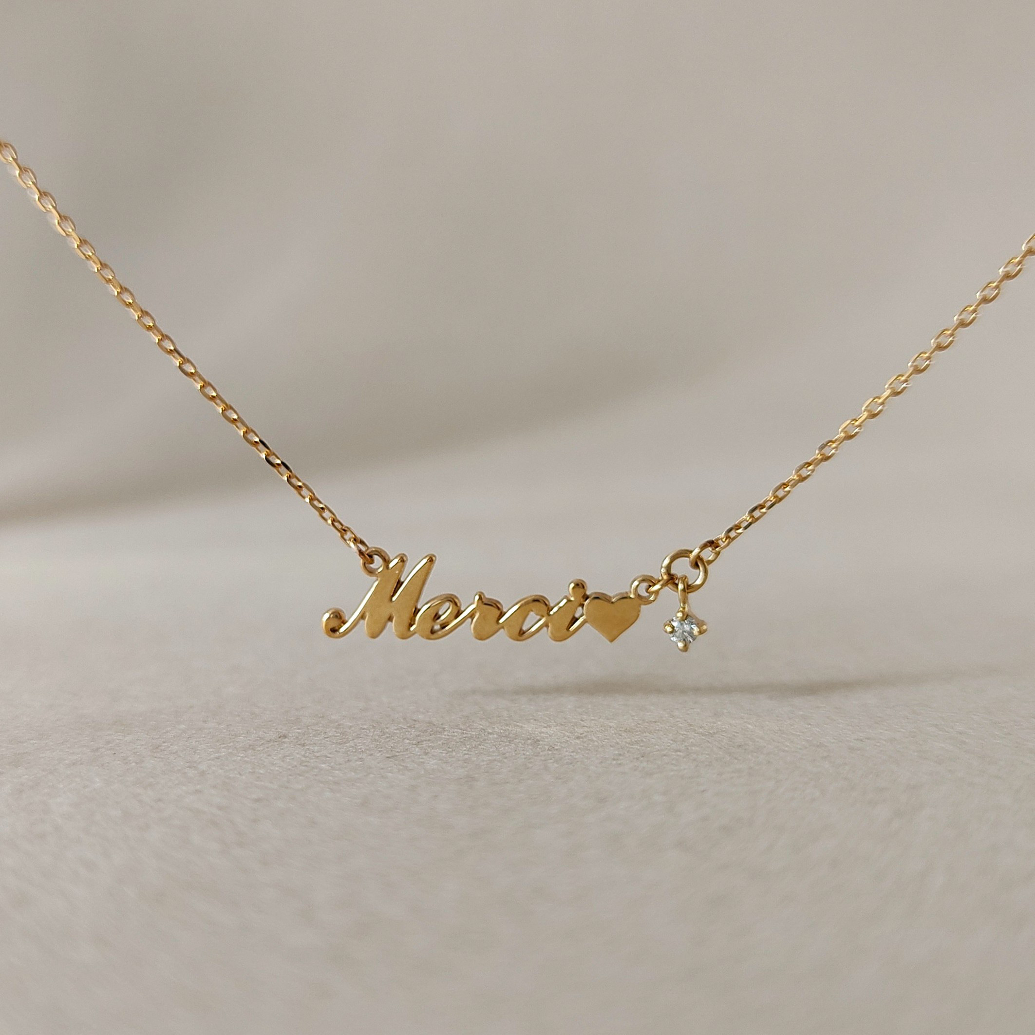 K18YG Merci♡45cmネックレス