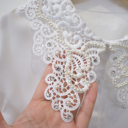 NO°21/新品未使用/レース/襟ビジュー付き ragrant-4.jpg