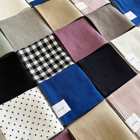 【数量限定】ミニハンカチ_ダブルガーゼ綿100％_選べるカラー3色 14枚目の画像